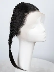 13x4 Glueless Clipless Human Hair Gele Turban Frontal Afro Twist Braids Lace Hairline Topper with Headband 10 Inches Full Lace, Hairpiece Construction Glueless Frontal Wig Lace Frontal Wigs