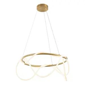Lisette 25" Contemporary Minimalist 360 Adjustable Silicone Neon Rope Dimmable Integrated LED Chandelier