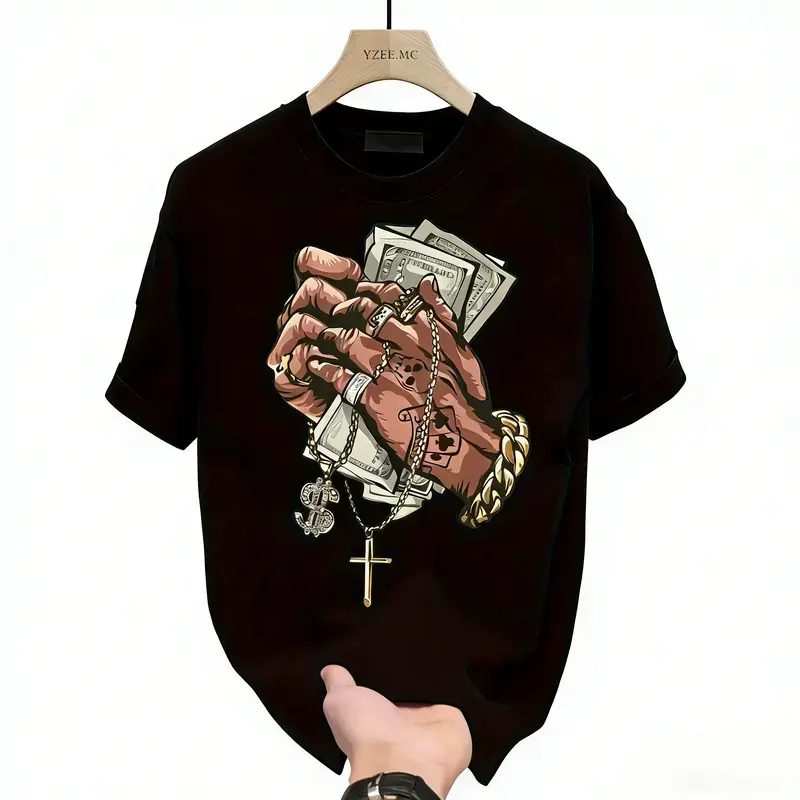 Men's Round Neck Shortsleeve Tshirt - Casual Top for Daily Wear, Urban Style Menswear