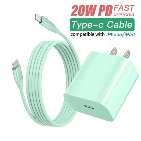 1set 20W PD Fast Type C Charger[MFi Certified] 6FT USB-C to Lightning Fast Charging Cable for iPhone 14/13/12/11/Pro /Max/11/Xs/Max/XR/X,AirPods Smartphone Charger Cord
