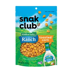 Snak Club Toasted Corn with Hidden Valley Ranch Seasoning, Resealable Bag, 8.5 oz Snack