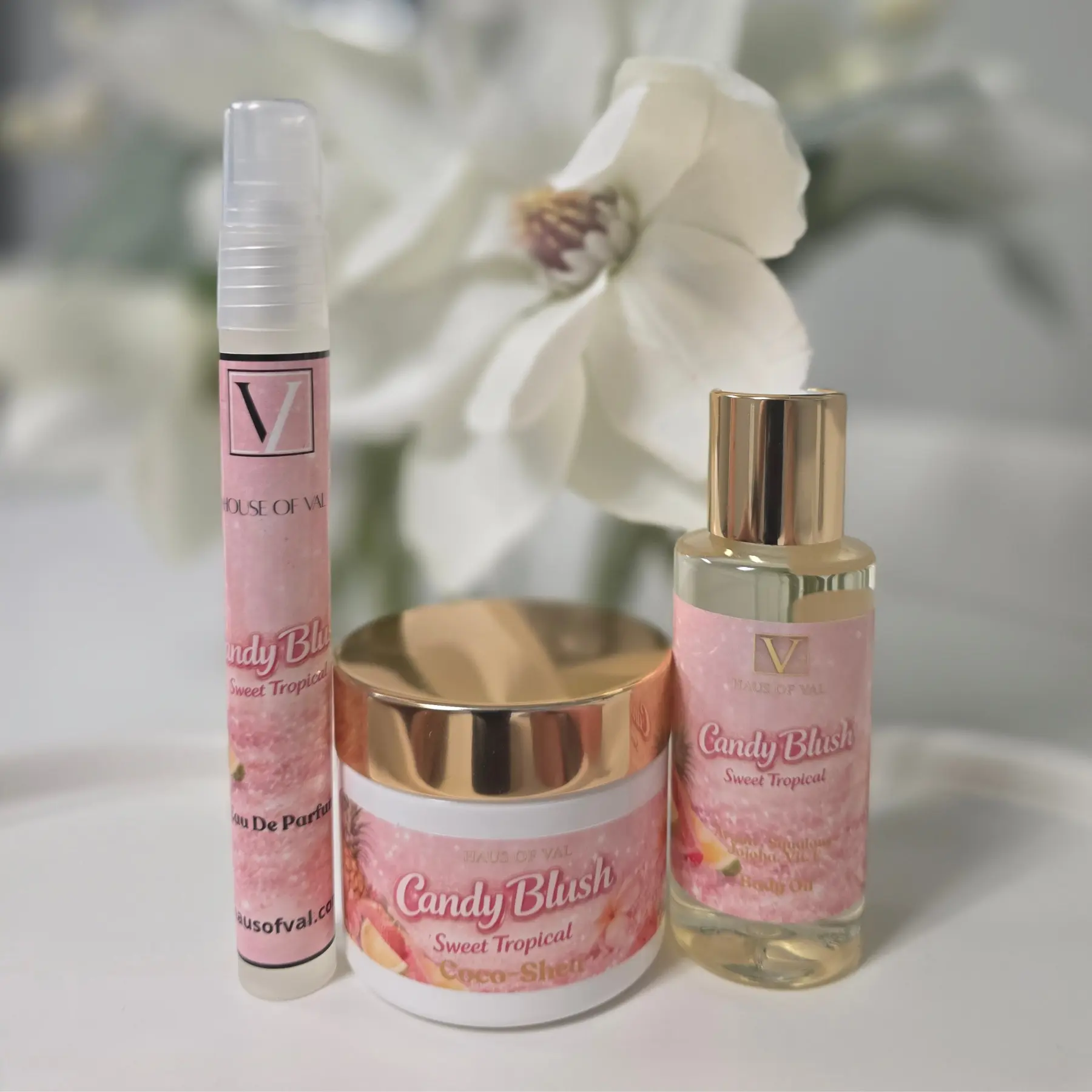 Designer Sample Trio -  2 Oz Coco Shea • 2 Oz Body Oil • 12 ML Perfume