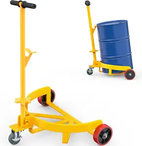 YINTATECH 55 Gallon Drum Dolly, 1200lbs Capacity Oil Barrel Drum Dollies with Swivel Wheel & Brake,Yellow cart