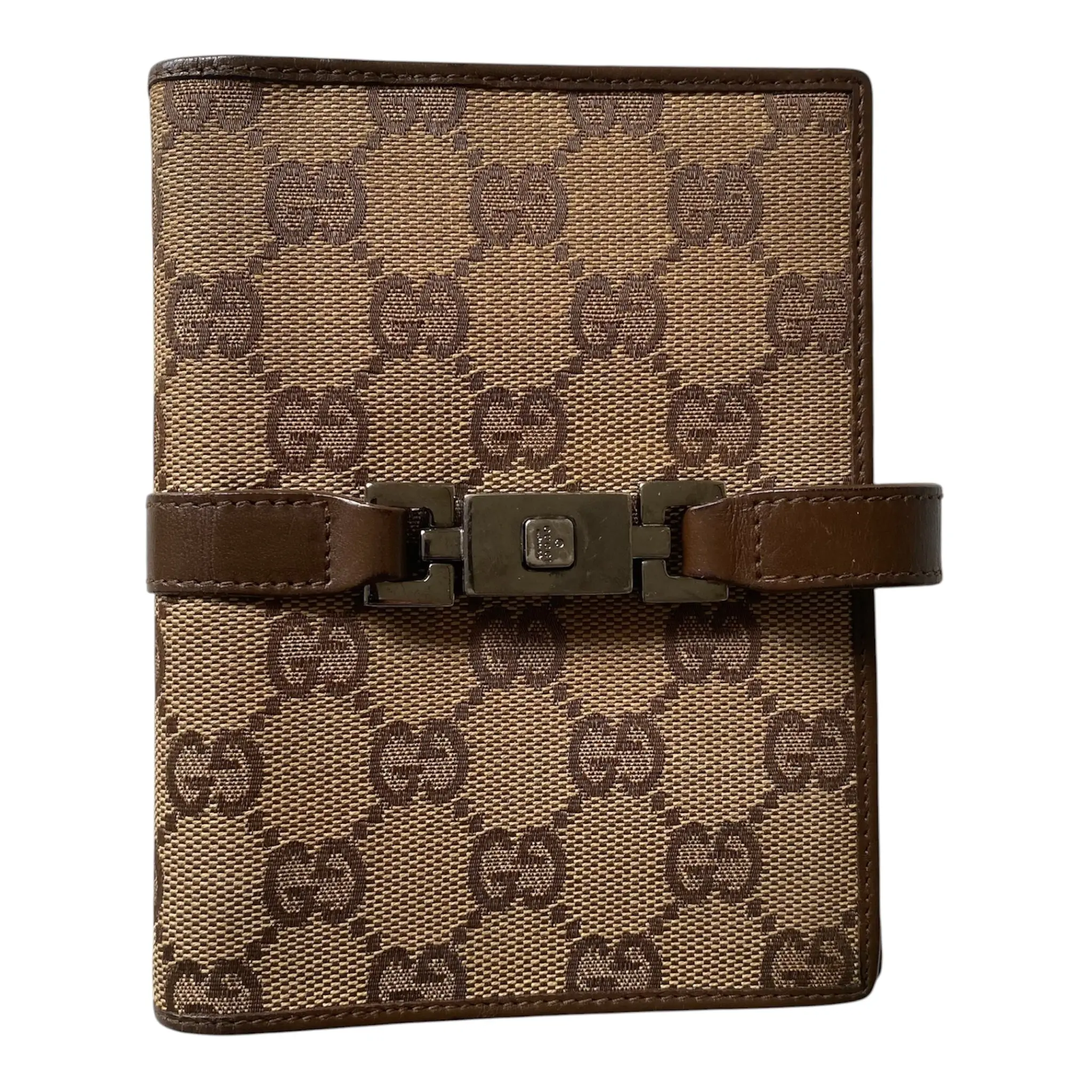 Pre-owned GUCCI wallet  Small leather goods FINAL SALE NO RETURN NO CANCEL jackie monogram agenda Authentic with COA