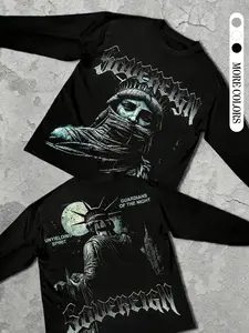 Unisex Long Sleeve T-Shirt, Breathable Soft Graphic Print Design, Fashionable Streetwear, Casual Vintage Style, All Seasons Comfort Fit
