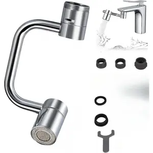 1440° Rotatable Faucet Aerator Extension, 2026 New 2 Modes Universal Sink Faucet for Splash Reduction, 1080° Rotating Multifunctional Faucet Extender for Bathroom Sink Kitchen filter