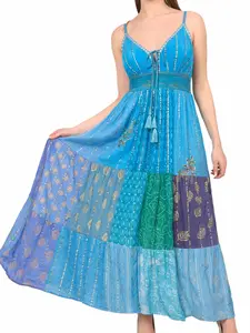 Azure Boho Maxi Dress