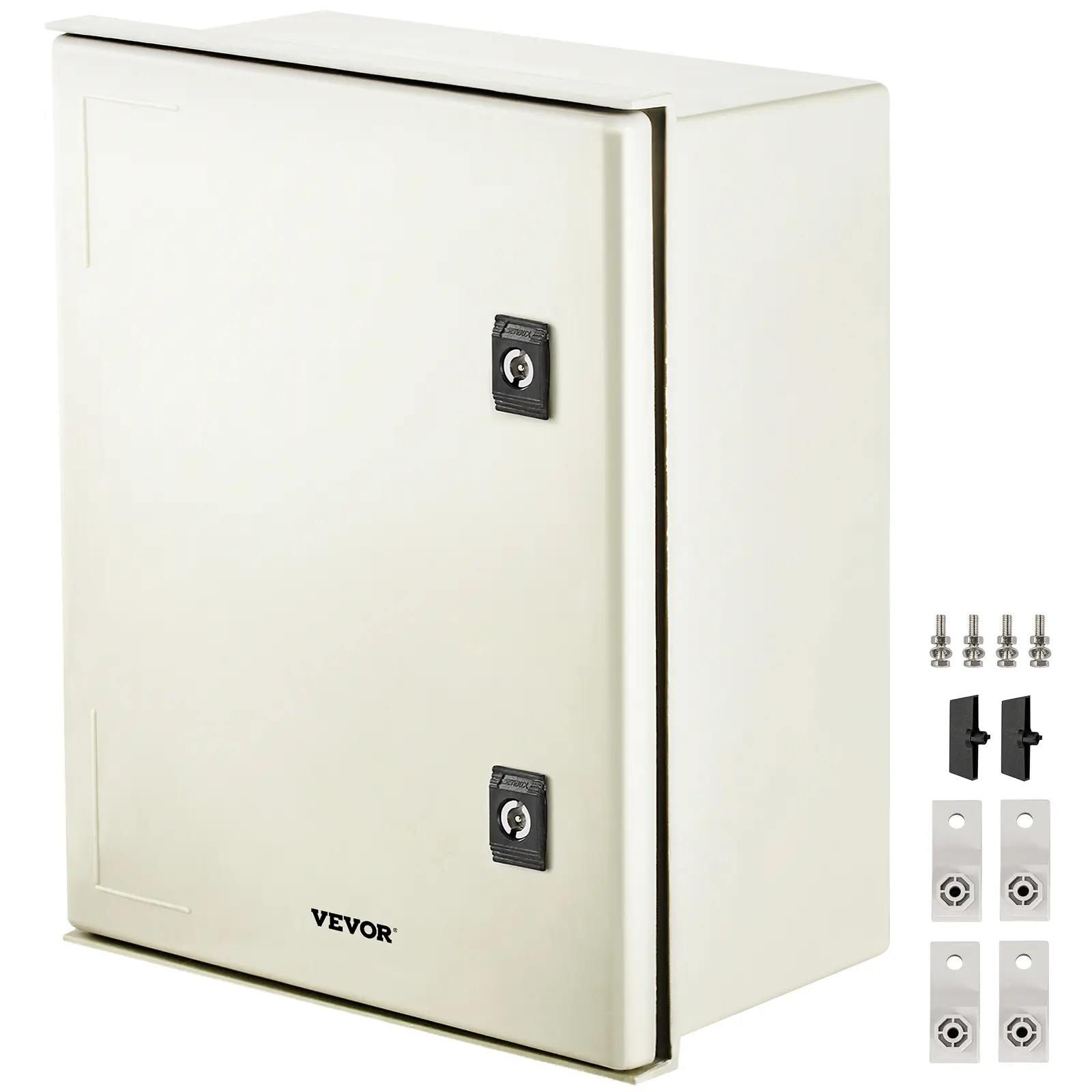 【summerfinds】VEVOR NEMA Steel Enclosure, 16 x 12 x 8\'\' NEMA 4X Fiberglass Electrical Box, IP66 Waterproof & Dustproof, Outdoor/Indoor Electrical Junction Box, with Mounting Plate(40 x 30 x 20 cm)