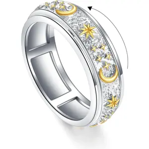 Fidget Anxiety Spinner Rings Rotatable Spinning Rings for Women Relieve Stress Jewelry Gift for Birthday Christmas Mothers Valentine Day bracelet men