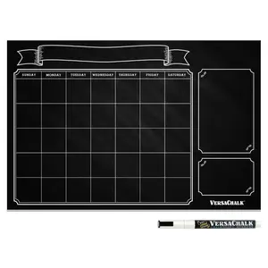 VersaChalk Vintage Chalkboard Wall Calendar – 24 x 36 Inch Reusable Monthly Planner