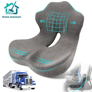 Seat Cushion, Memory Foam Truck Seat Cushion, L-Shaped Ergonomic Design Chair Cushion with Lumbar Support for Back Pressure Relief, for Long Sitting Office Worker and Truck Drivers