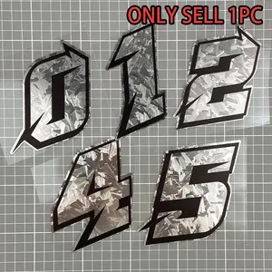 Carbon Fiber Arabic Numerals Car Sticker, Waterproof Personalized DIY Racing Code, Vehicle Exterior Decoration, Suitable for Auto Windows, Motorcycle Front Fairing, Fuel Tank Vinyl Decals, Custom Name Decal, Decal For Cars