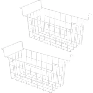 Chest Freezer Baskets 16.5 Inch, Chest Freezer Organizer Bins Wire Baskets with Handles for Deep Freezer, Set of 2