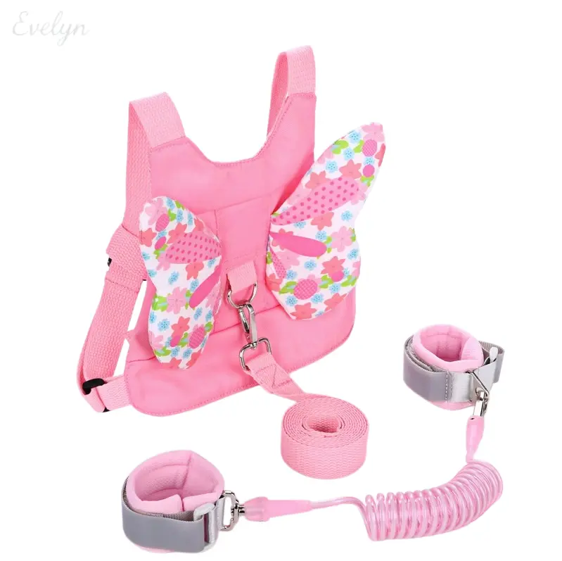 7 Styles Cartoon Wing Toddler Anti Lost Harness Leash, 2 In 1 Baby Backpack Wrist Link Safety Walking Strap
