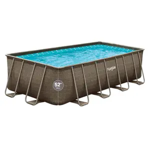 Funsicle 18 Ft Oasis Designer Lap Above Ground Pool w/ Pump, Triple Basketweave