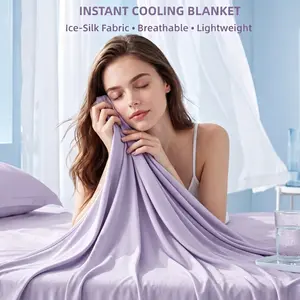 1pc Multi-functional Cooling Blanket, Ice Silk Fabric, Instant Cool & Non-Sticky, Lightweight & Portable, All-Season Use, For Naps, Binge-Watching & Travel