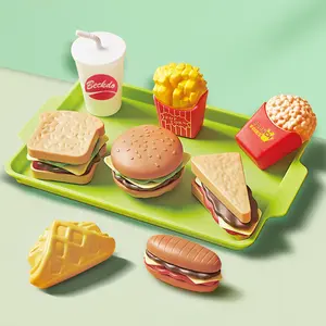 Pretend Play Fast Food Set-Take Apart Burger & Hot Dog Kit for Kids 27pcs Interactive Kitchen Toys with Realistic Accessories, Educational Gift for Toddlers at Christmas & Birthdays