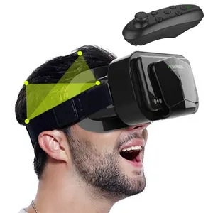 Shinecon VR Glasses Virtual Reality Viar 3D Device Helmet Lenses Headset Goggle Smart For Phone Mobile Smartphone Cell Realidade Controller wearable Wearable Devices VR Headsets movie game film