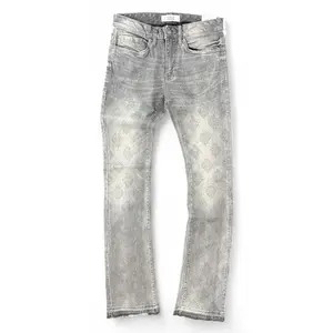 Liquid Crystal 'Diamond Crystal' Stacked Rhinestone Denim (Smoked Grey) JTF2317