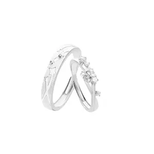 YEAHLOVE Matching Star & Glow-In-The-Dark Couple Ring Set | Celestial Lucky Talisman for Love & Connection