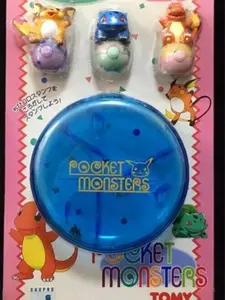 Tomy Pokemon Poket Monster Rolling Stamp Bulbasaur Charmander Raichu Figure Plastic