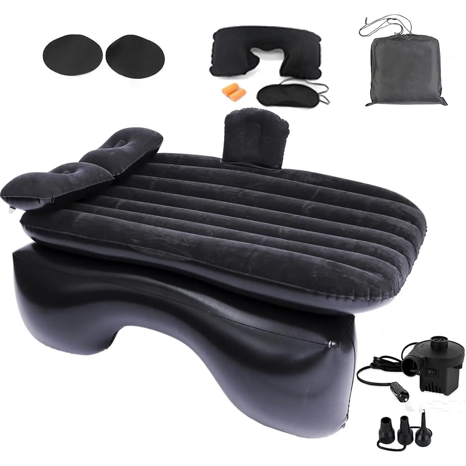 Inflatable Car Air Mattress Back Seat Bed with Air Pump,55 "x 35" Portable Thickened Car Travel Camping Sleeping Air Mattress Blow Up Bed for Car Universal SUV