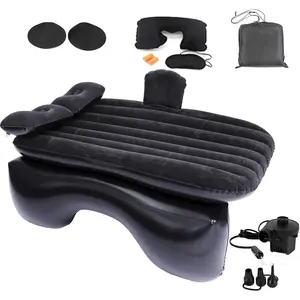Inflatable Car Air Mattress Back Seat Bed with Air Pump,55" (L) x 35" (W) Portable Thickened Car Travel Camping Sleeping Air Mattress Blow Up Bed for Mid-Size,Full-Size Car SUV