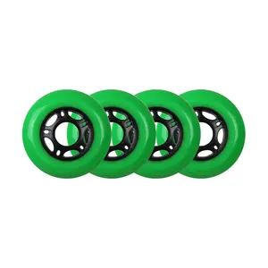 Player's Choice Outdoor Inline Skate Wheels - 72mm 89A Green (4-Pack)