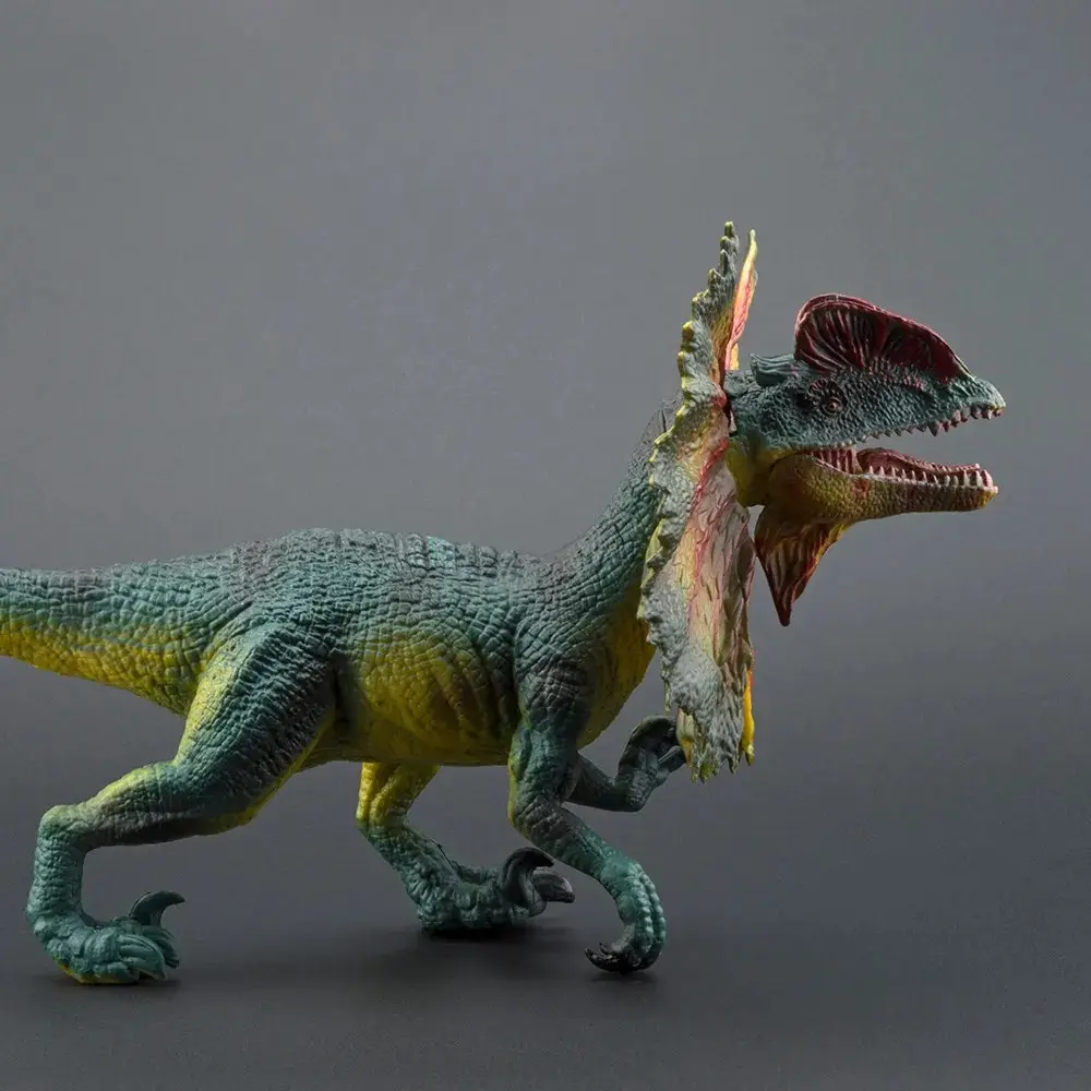 Dilopho Realistic Dilophosaurus Dinosaur Model Hard Rubber Hand Figure Desktop Ornament Collectible For Dinosaur Enthusiasts