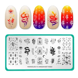 Maniology nail stamping plate m363 Anesayart Snake Charmer