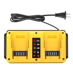 Multi-Port Rapid Battery Charger Station,Battery Charger for Power Tool, Dual-Bay Fast Charging, Compatible with Devvalt 18V/20V Lithium Battery Packs, with Status Indicator Light & Over-Temperature Protection