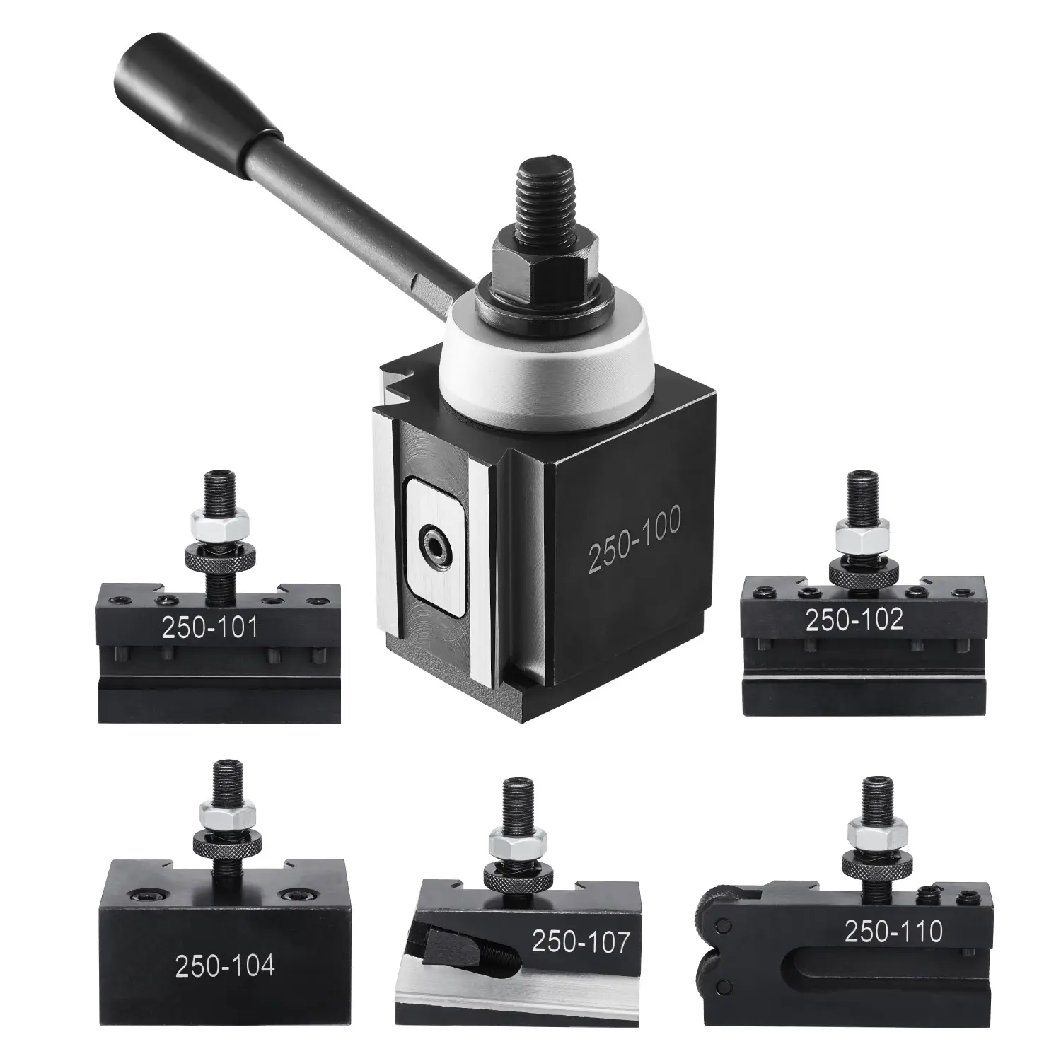 【Summerfinds】VEVOR Quick Change Tool Post Set 6 PcsIncludes Lathe Tool HoldersWedge Type Tool Post with Turning Tool Holder AccessoriesFit for Mini Lathe & Metal Lathe 6"-12" SwingDurable Steel Material