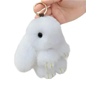 Soft and cute bunny keychain, faux rabbit fur fluffy keychain, bunny plush key ring for women. fathersdaygiftideas outdoorfun