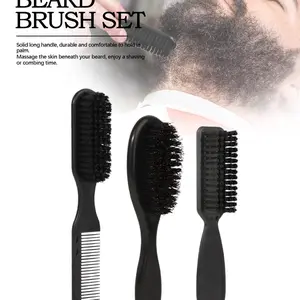 Barber Beard Clipper Brushes, 3-Piece Plastic-Handled Nylon Bristles Cleaning Brush,Cleaning Supplies for Hair Styling Tools, Kitchen Sinks, and Shoes (Black)