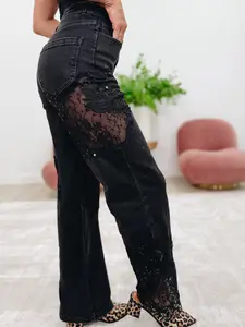 Sweet Piece Lace Mid Rise Jeans
