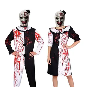 Art Joker Role Playing Costume Movie Horror 3 Bloody jumpsuit Men and Women jumpsuit Horror costume Party Adult Couple Horror costume Mask Gift Exchange