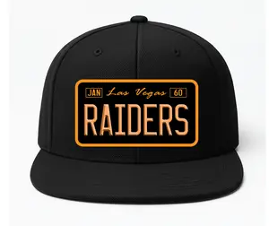 Custom Raiders Yellow Old School License Plate Hat - OSPS Plaque Style