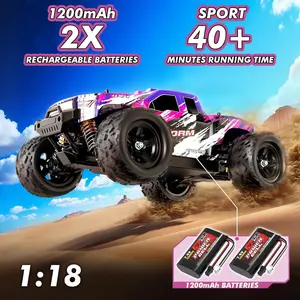 All Scale 1:18 4WD High-Speed RC Car Durable RC380 Motor LED Front Bumper Lights Rechargeable Battery & Car Shell RC Gift for Teens