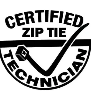 Certified Zip Tie Technician Car Decal - Officially Licensed Vehicle Sticker for Zip Tie Enthusiasts