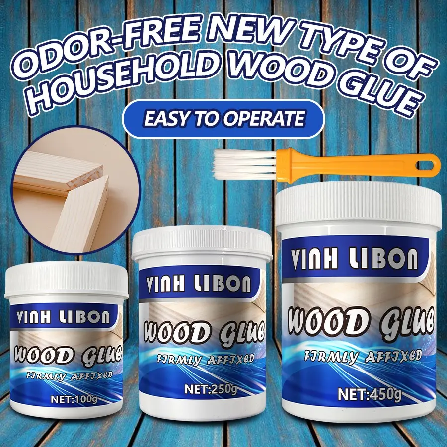 Wood Glue, Artisan Glue, Water Resistant Liquid Adhesive, 50/100/250/450g Barrels, Strong Bonding Firmly Affixed for Woodworking, Wood & Handicrafts, Easy To Operate, Ideal for DIY Projects