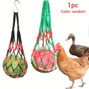 Durable Chicken Feed Bag Feeders with Hanging Hook, Random Color, Suitable for Hens Geese Chickens, Garden City Farm Use