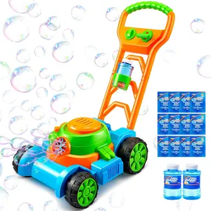 Bubble Lawn Mower Toddler Toys - Kids Bubble Machine Summer Outdoor Push Toy Games, Backyard Garden Outside Play Toddlers Preschool Boys Girls Birthday Gifts Easter Basket Stuffer (Blue)
