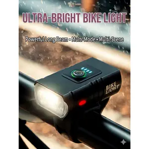 Super Bright Bike Light Set – USB Rechargeable Headlight & Taillight with 6+4 Modes, High Lumens Waterproof Bicycle Front & Rear Lights for Night Riding, Road, and Mountain