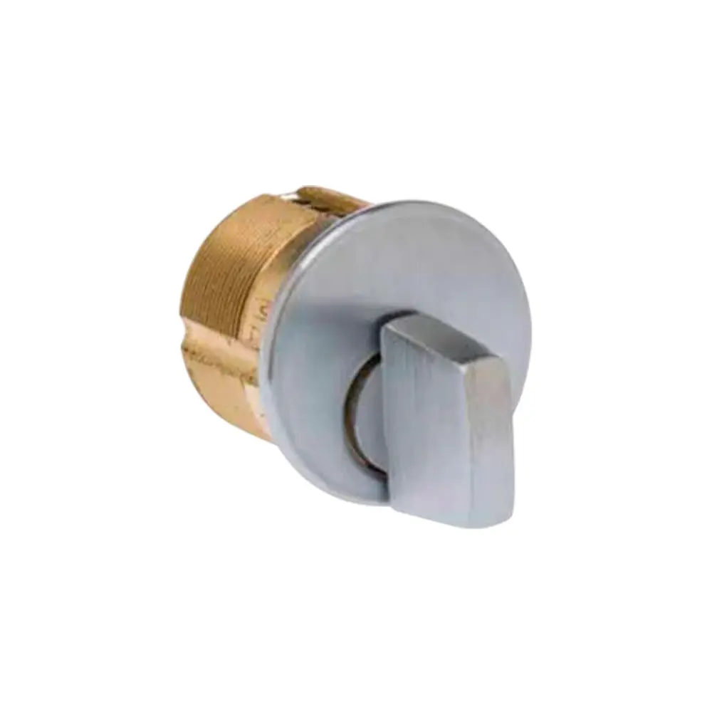 ILCO Grade 1 Turnknob Mortise Cylinder - 1 1/8 in Size, Adams Rite Cam, 26D Keyway, Satin Chrome Finish