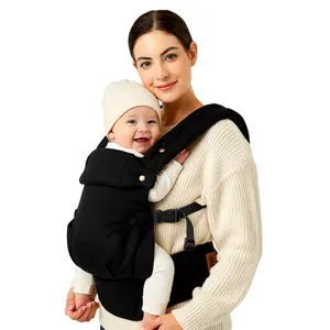 Baby Carrier for Newborn to Toddler, Versatile & Adjustable Linen Carrier with Front Pocket Headrest Support for Moms, Dads,7-45 lbs 0-36 Months, Coffee daily use folding stroller soft structured infant wearing essentials wrap cozy seat