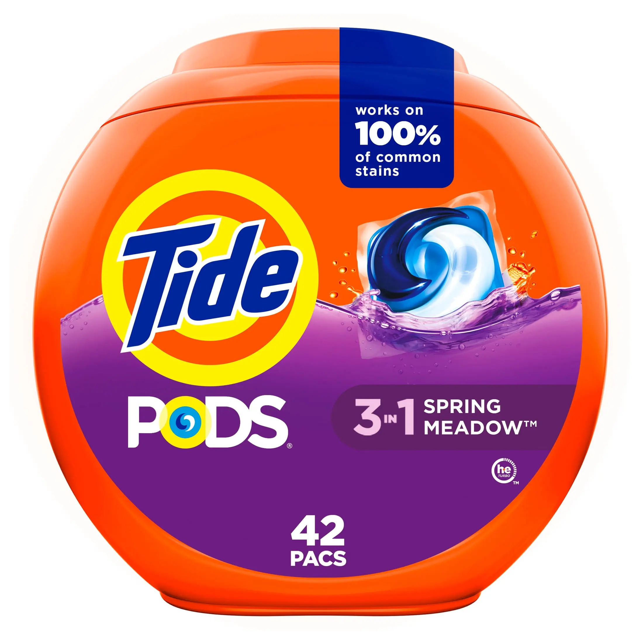 Tide PODS Laundry Detergent Soap Pacs, Spring Meadow Scent, 42 Count