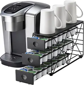 K Cup Holder 3 Tier Coffee Pod Holder for K Cup Organizer Save Space Countertop Kitchen (42 Pods Capacity)