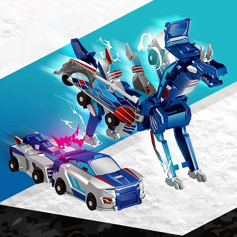 Flying Dragon Dinosaur Transforming Car Toy, Creative Collision Transformation, Perfect Birthday & Christmas Gift for Kids, No Batteries Needed