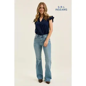 Judy Blue Mid Rise Flare Denim Jeans 82718 - 3 Inseam Options