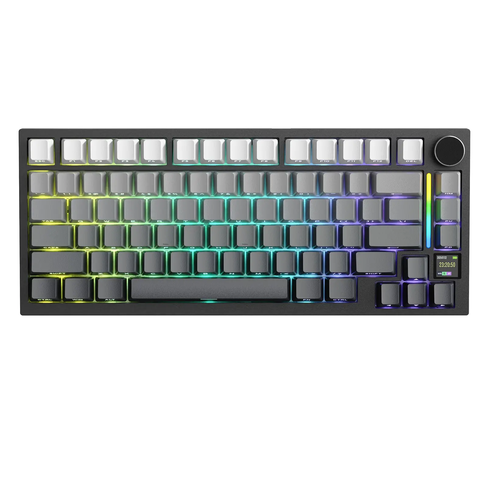 ATTACK SHARK X820 Ultra 75% Wireless Gaming Lighted Mechanical Keyboard Hot-Swappable Gasket Mount RGB Backlit RGB Backlight Keyboard BT/2.4G/Wired Custom Keyboard with Smart TFT Display&Knob QMK Driver Gasket Structure Keyboard
